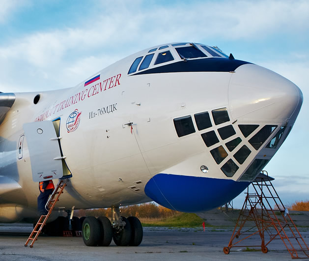 Ilushin IL-76 airplane used in zero-g flights